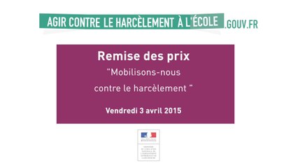 [ARCHIVE] Remise des Prix "mobilisons-nous contre le harcèlement" 2015
