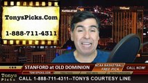 Old Dominion Monarchs vs. Stanford Cardinal Free Pick Prediction NIT Tournament Semifinal College Basketball Odds Preview 3-31-2015