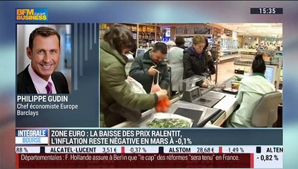 Zone euro: L'inflation reste négative en mars: Philippe Gudin – 31/03