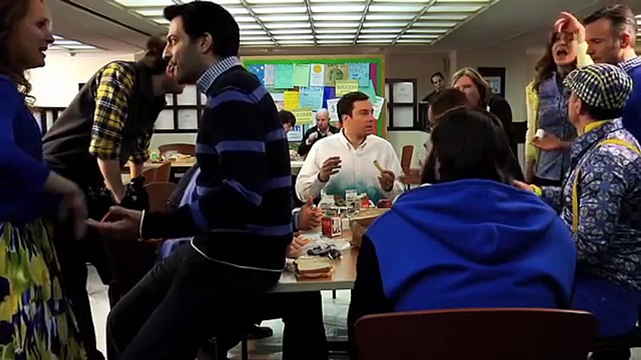 Jimmy Fallon vs Parks and Rec Cast - We're Not Gonna Take it (6-Bee)