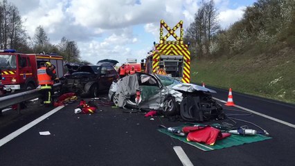 Collision entre deux voitures sur l'A 26