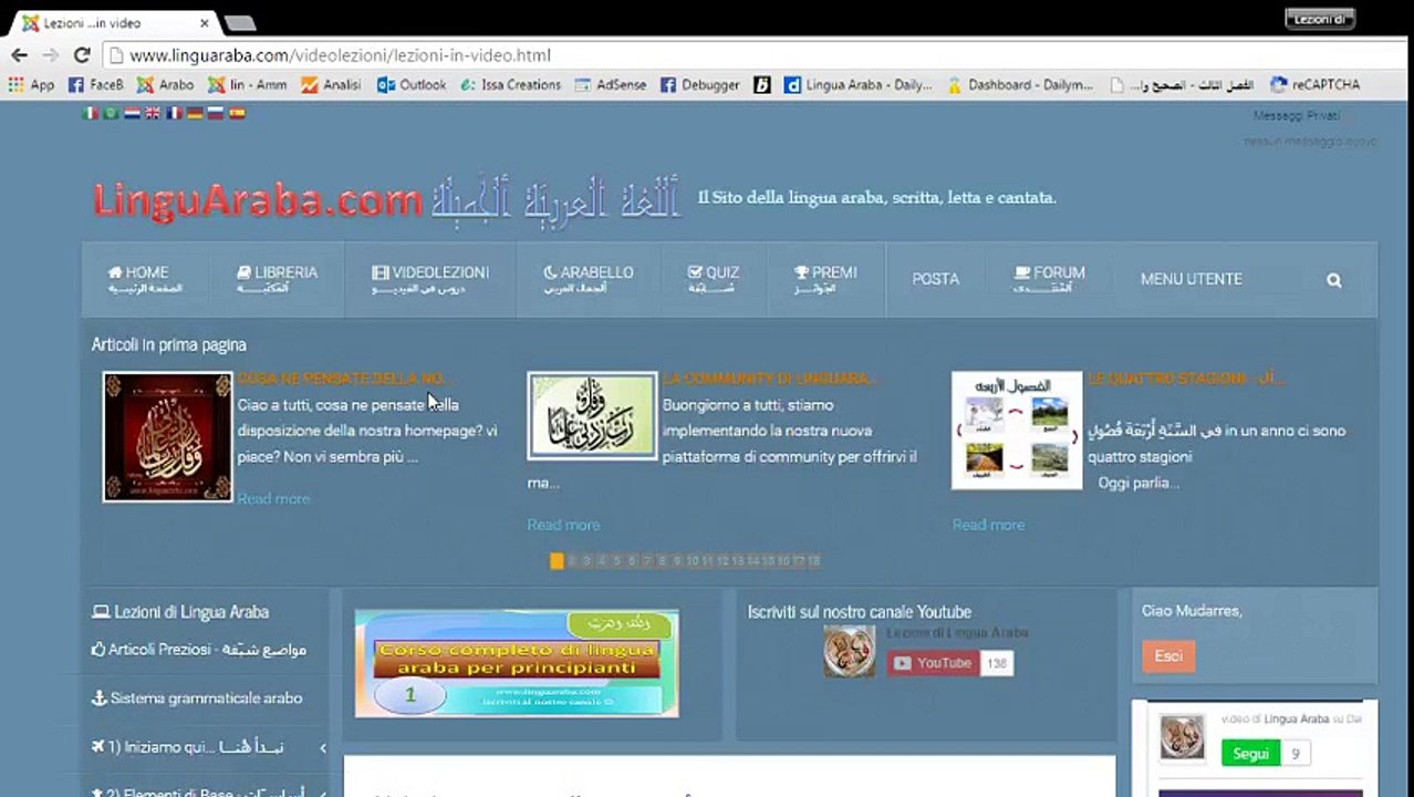 Live "Presentazione del sito www.linguaraba.com"