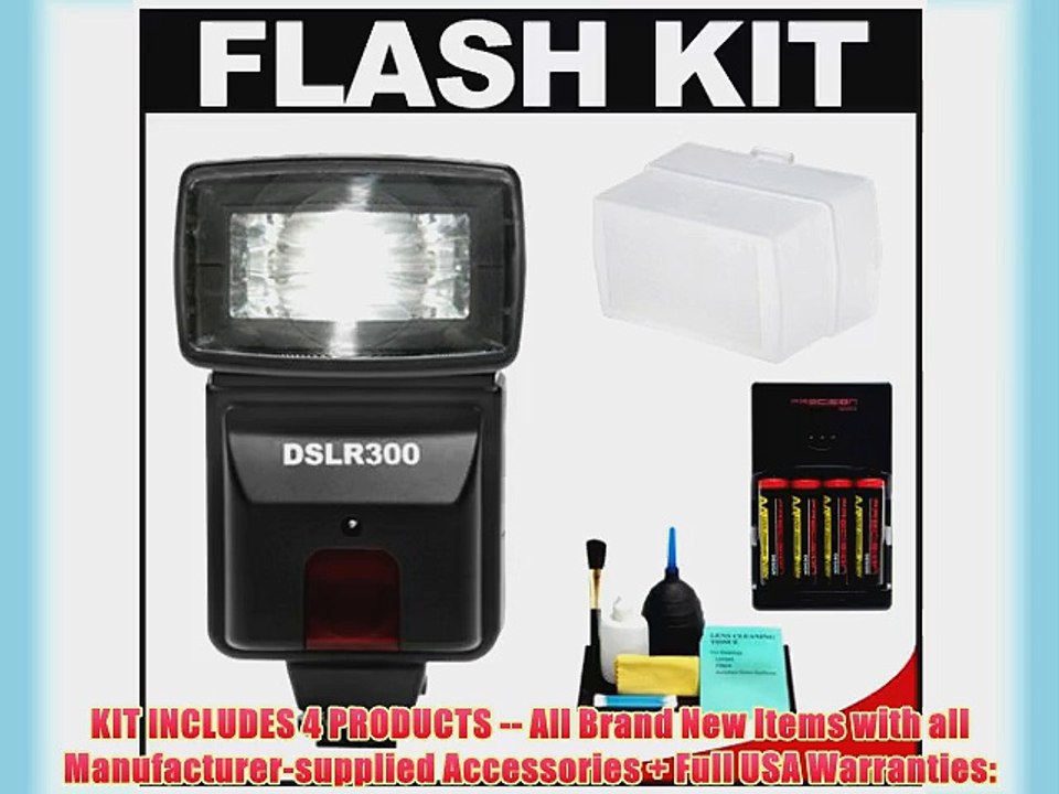 Precision Design DSLR300 High Power Auto Flash with Diffuser   Batteries