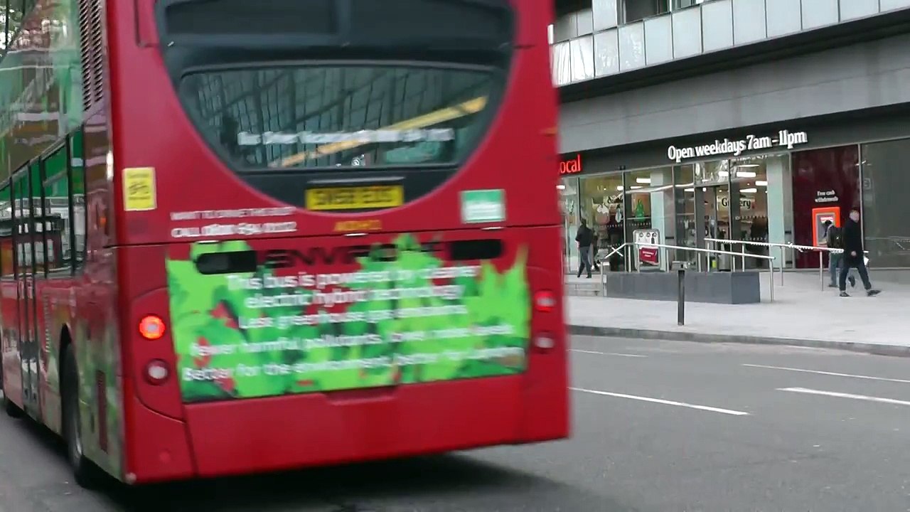 New London Double Decker Bus in action - Central London - November 2013