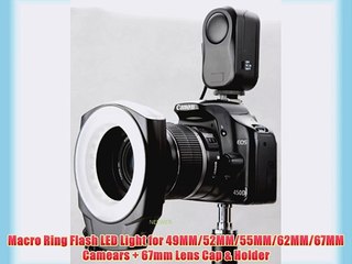 Tải video: Macro Ring Flash LED Light for 49MM/52MM/55MM/62MM/67MM Camears   67mm Lens Cap