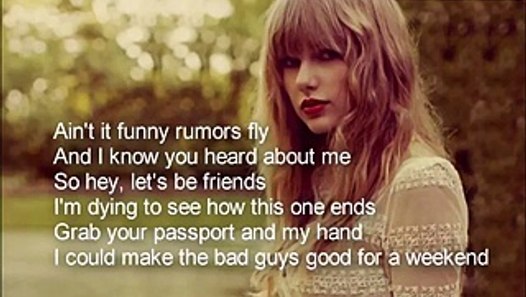 Taylor Swift Blank Space Lyrics Video Dailymotion