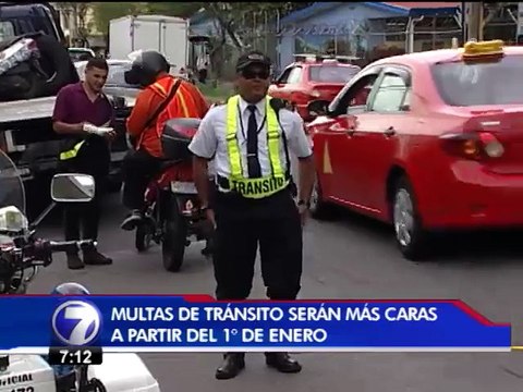 Multas por infringir Ley de Tránsito subirán en 2015