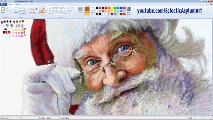 Unbelievably Realistic Microsoft Paint Art : Santa Claus Speed Painting Time Lapse