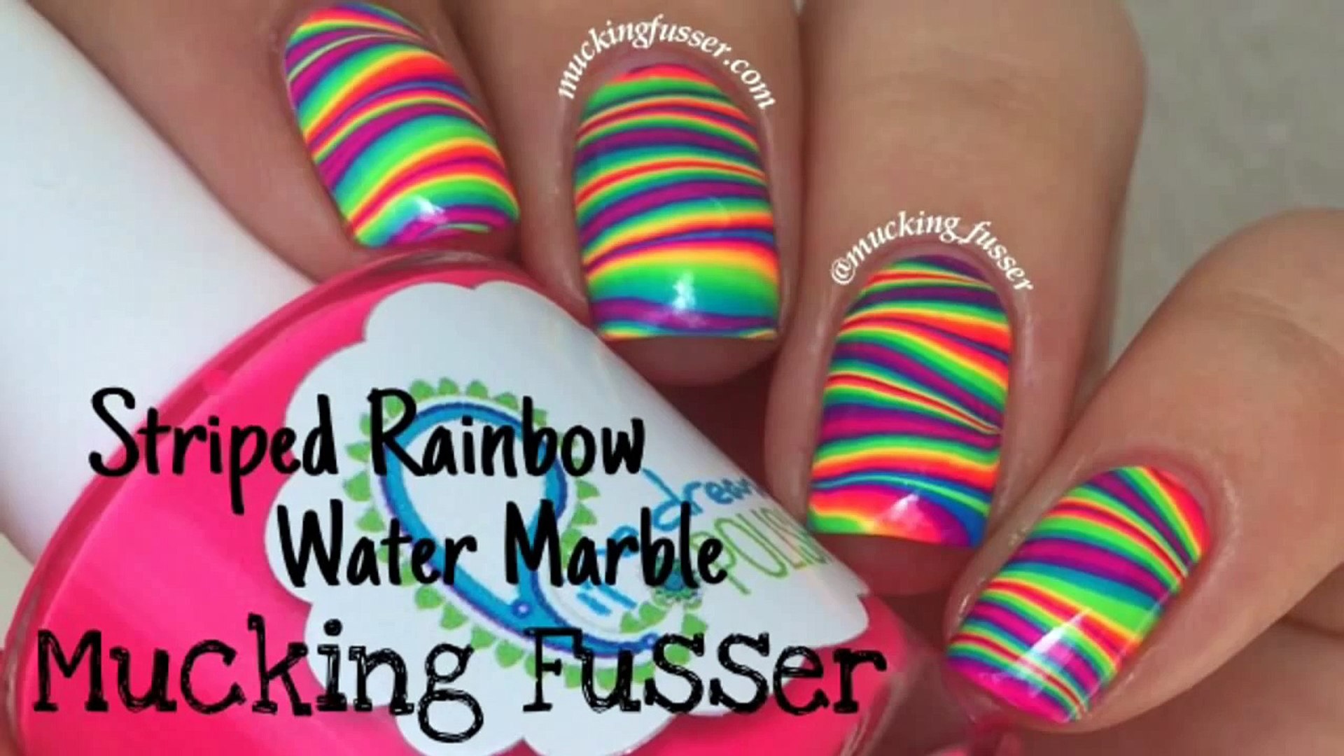 Cute Nail art Rainbow - Water Marble Nail Art Tutorial - video Dailymotion