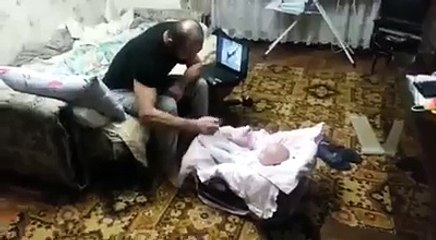 cat saving the cute baby