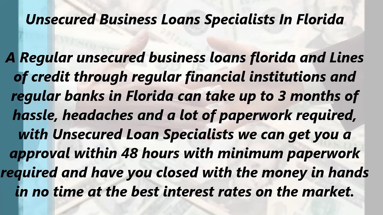 Unsecured Business Loans Specialists In Florida (866.854.7904)