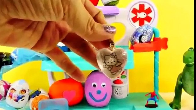 Forzen 30 Surprise Eggs! Play Doh Hello Kitty Toy Story Cars Barbie Kinder Surprise Playdough Disney