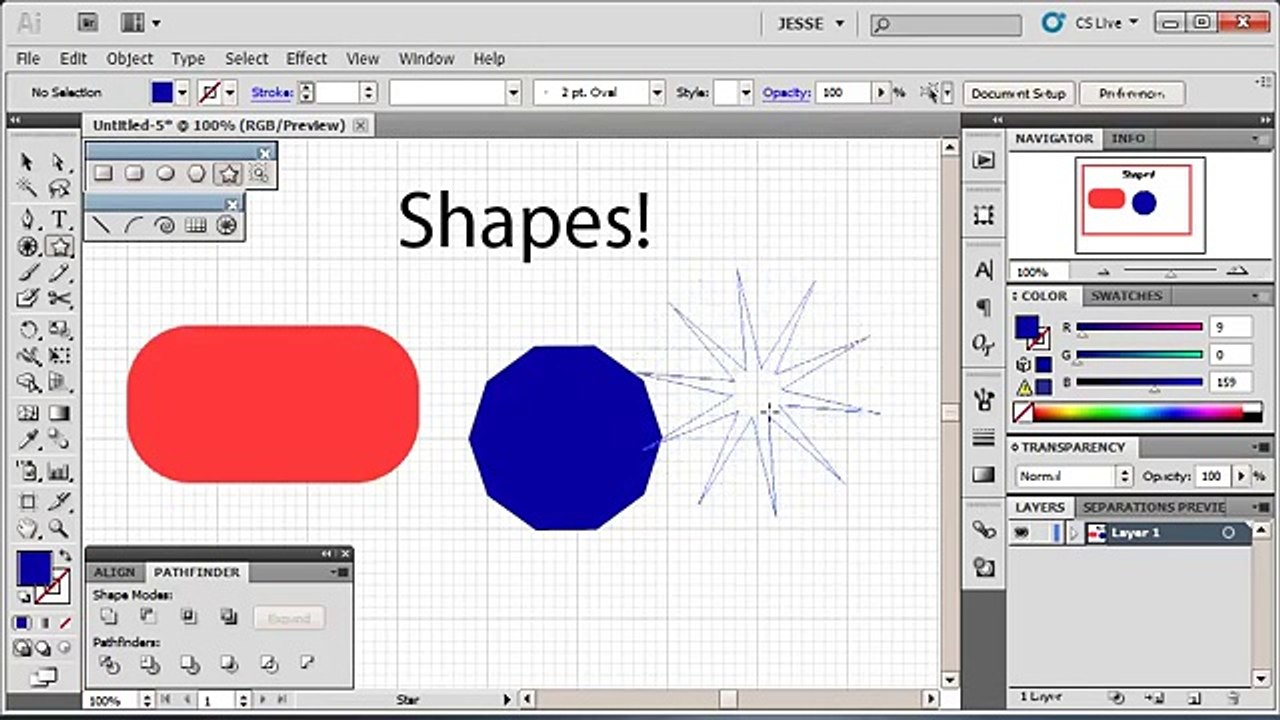 Step by step Adobe Illustrator Tutorial 2 That how to create Shapes - Education4u