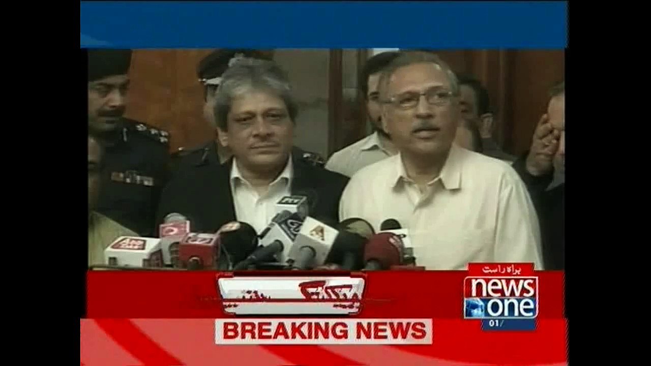 Arif Alvi talks to media