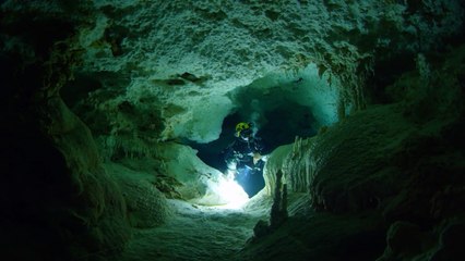 Plongée de l'extrême dans les "blues hole" des Bahamas