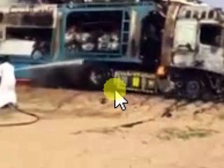 Container Carrying Cars Caught Fire