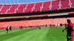 Chiefs' Tamba Hali and Jeremy Maclin play catch with Mexico national team members