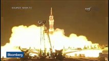 Lift Off  Soyuz Spacecraft Launches for Space Station