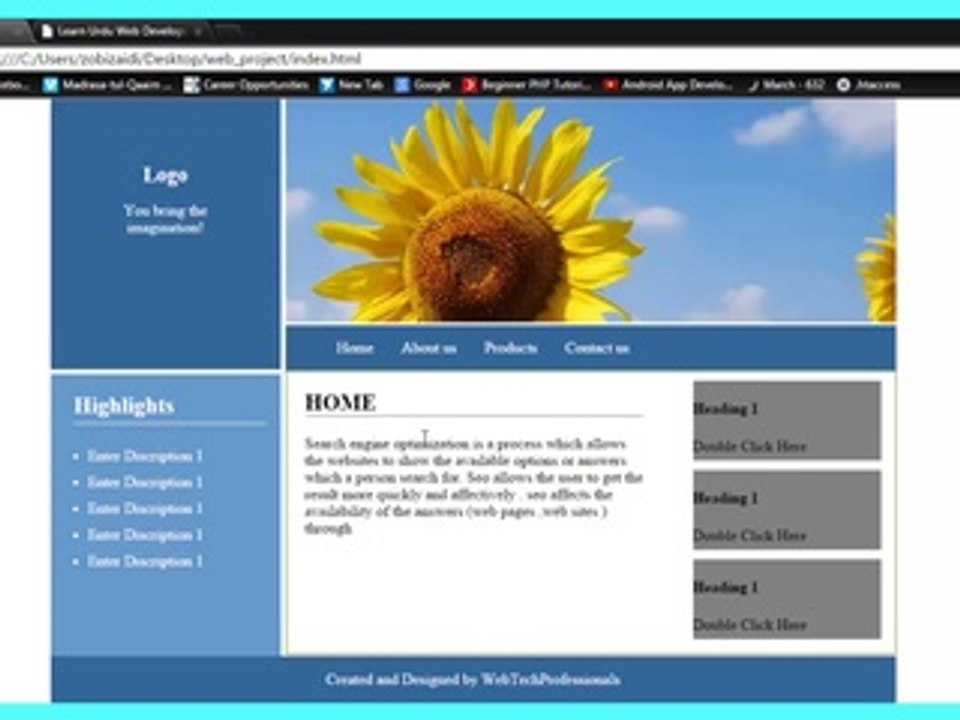 HTML and CSS simple website project Part 4 (Final Part)