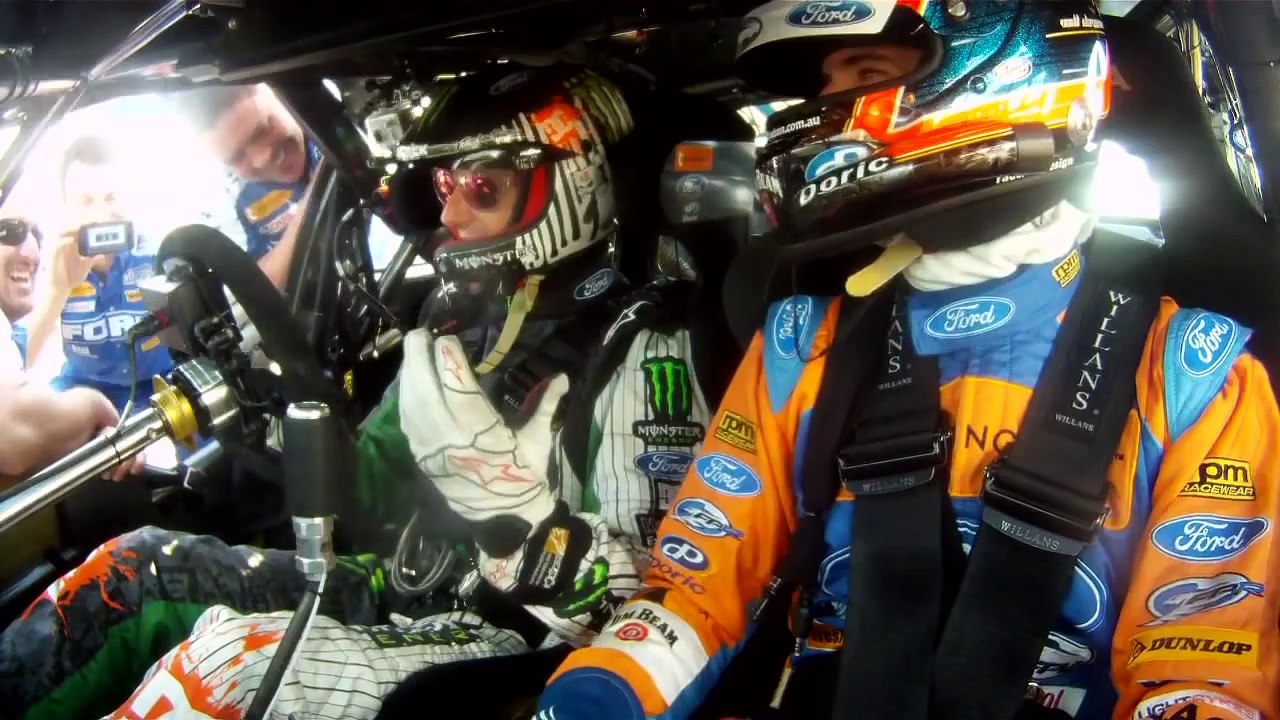 Ken Block swaps seats with V8 Supercar drivers Mark Winterbottom and Will Davison