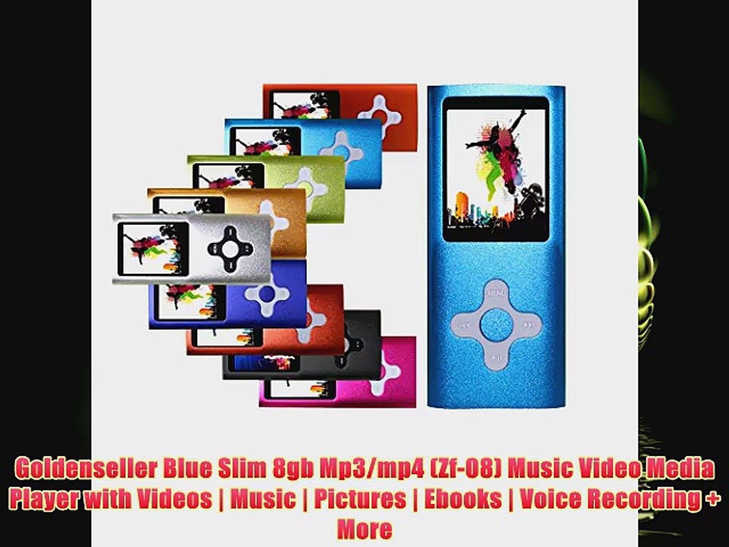 Goldenseller Blue Slim 8gb Mp3mp4 Zf08 Music Video Media Player with Videos Music Pictures Ebooks Vo