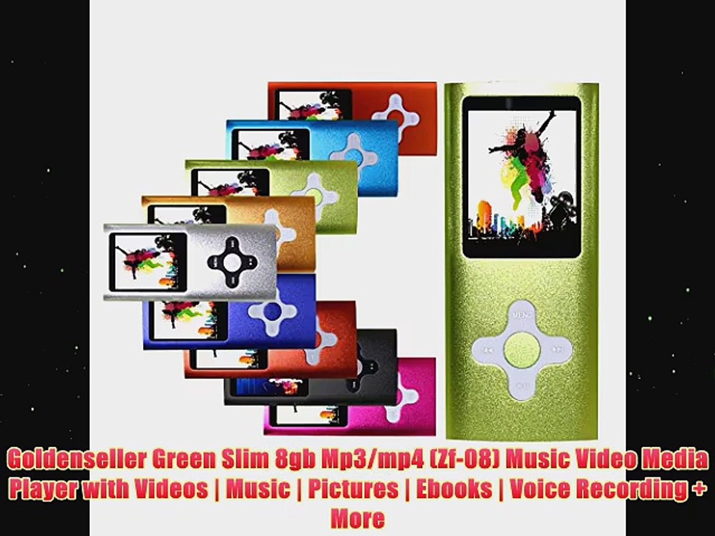 Goldenseller Green Slim 8gb Mp3mp4 Zf08 Music Video Media Player with Videos Music Pictures Ebooks V