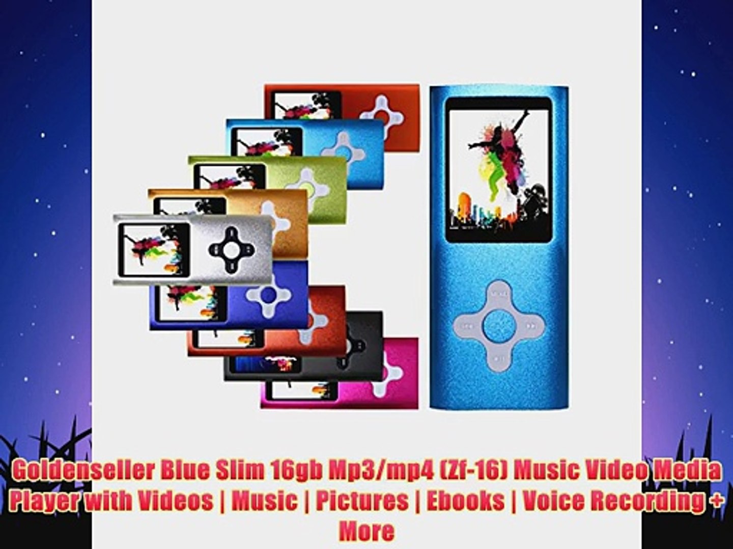 Goldenseller Blue Slim 16gb Mp3mp4 Zf16 Music Video Media Player with Videos Music Pictures Ebooks V