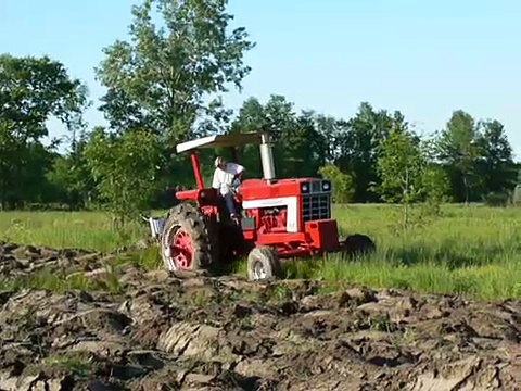 IH 1466 Diesel Tractor Plowing