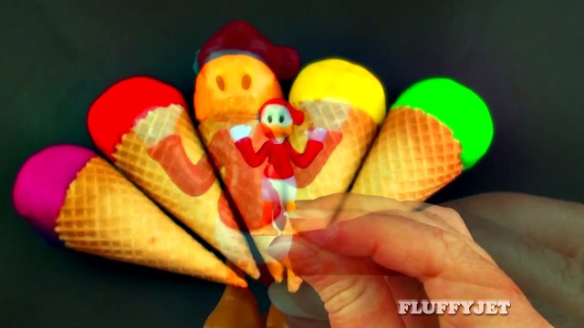 Play-Doh Ice Cream Cone Surprise Eggs Peppa Pig Mickey Mouse Thomas Dora Hello Kitty Cars FluffyJet