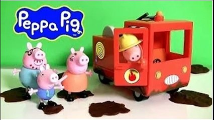Peppa Pig Firetruck Engine Car Using Play Doh Muddy Puddles il Camion dei Pompieri Play Dough