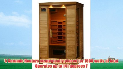 Radiant Saunas BSA2406 2-Person Hemlock Infrared Sauna with 5 Ceramic Heaters