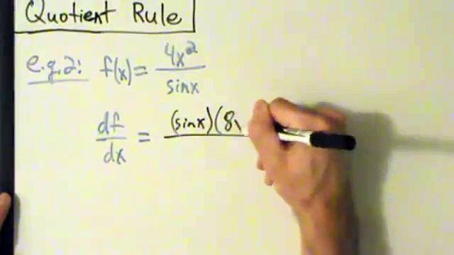 Calculus I - Derivatives - Quotient Rule - Example 2