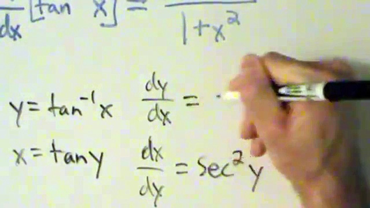 Calculus I - Derivative of Inverse Tangent Function arctan(x) - Proof
