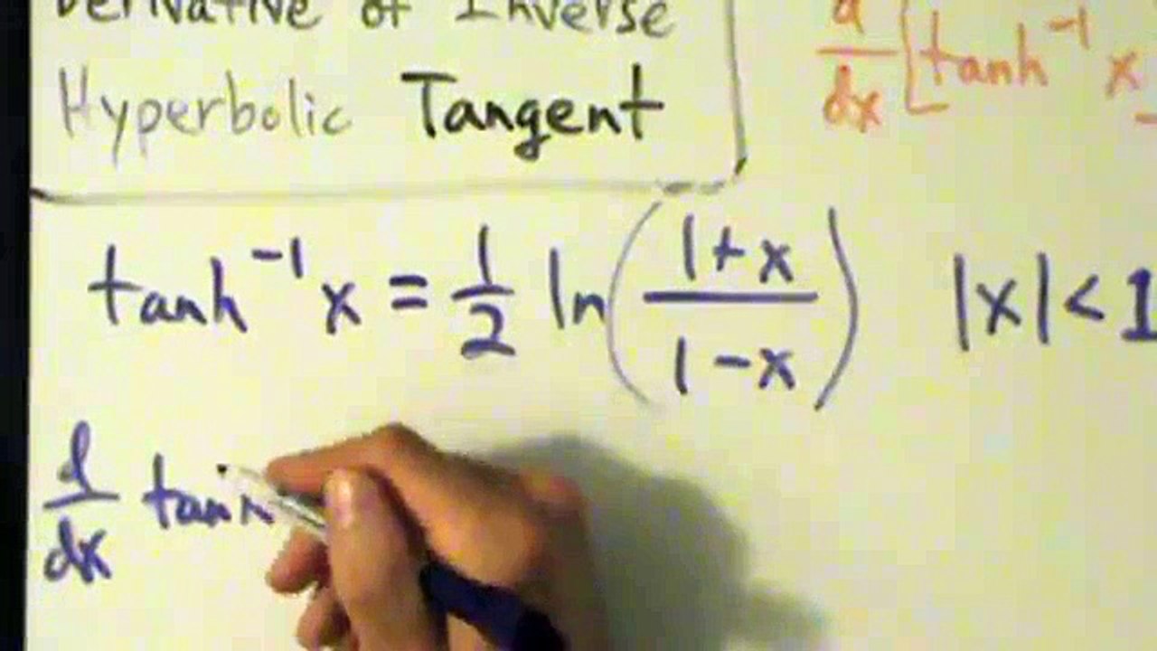 Calculus I - Derivative of Inverse Hyperbolic Tangent Function arctanh(x) - Proof