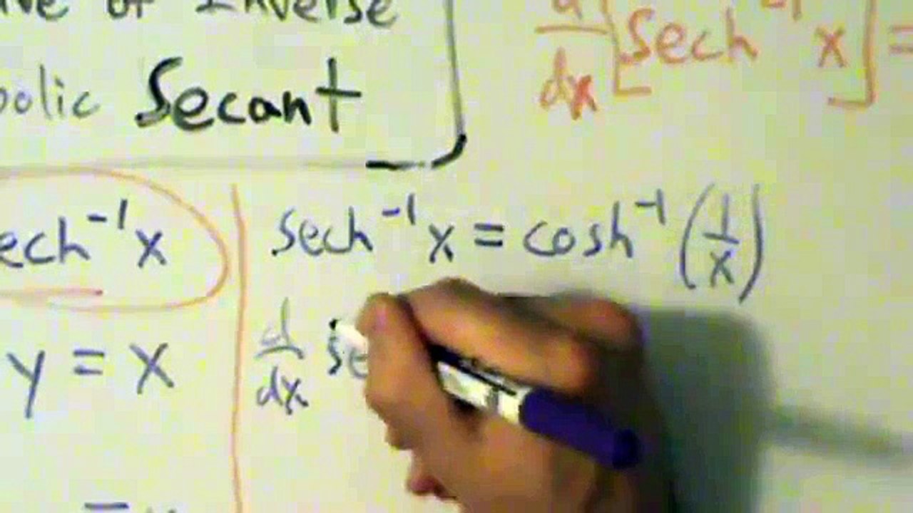 Calculus I - Derivative of Inverse Hyperbolic Secant Function arcsech(x) - Proof
