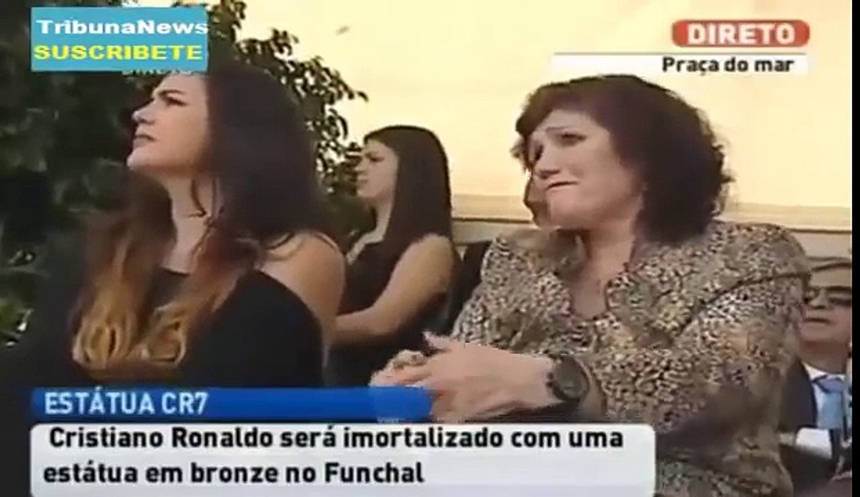 Cristiano Ronaldo's mother crying statue inauguration of CR7 in Madeira