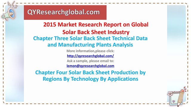 2015 Market Research Report on Global Solar Back Sheet Industry