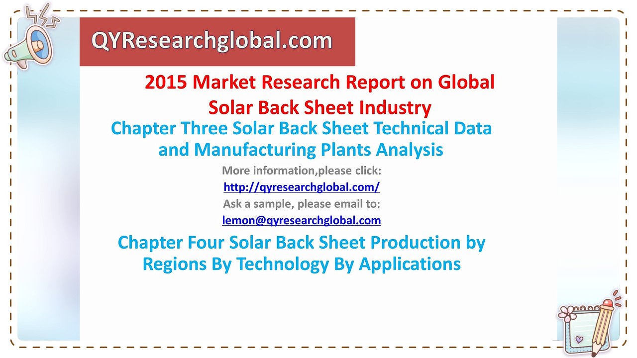 2015 Market Research Report on Global Solar Back Sheet Industry