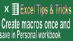 Excel VBA Tips n Tricks #3 | Create and save all your macros in a Personal workbook