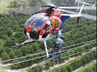 Helicopter Transferring Linemen