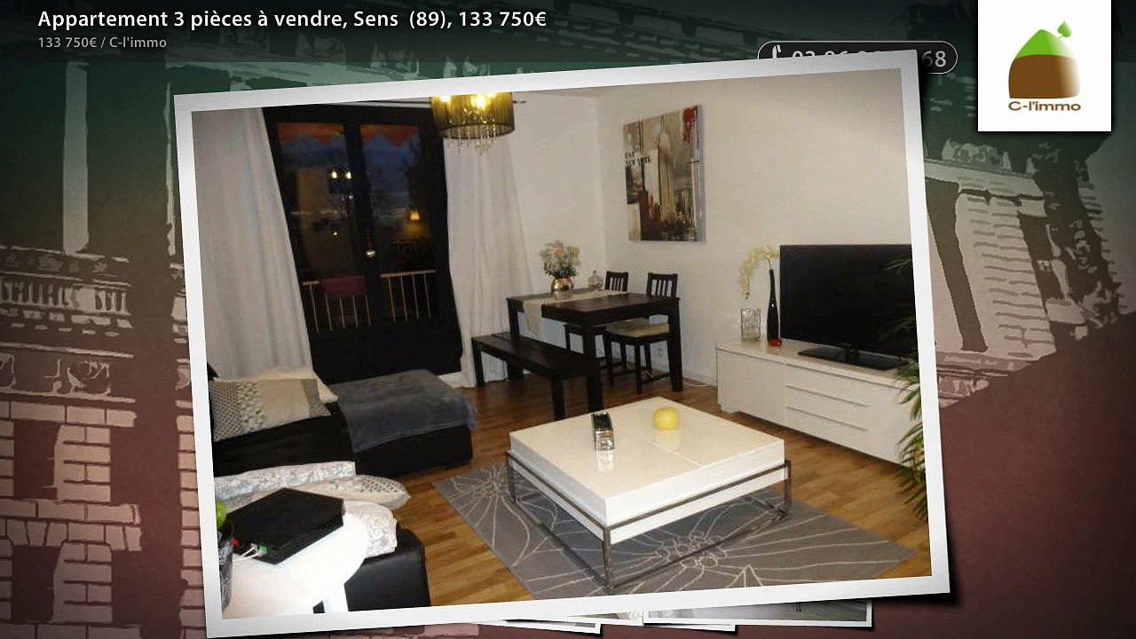 Appartement 3 pièces à vendre, Sens  (89), 133 750€