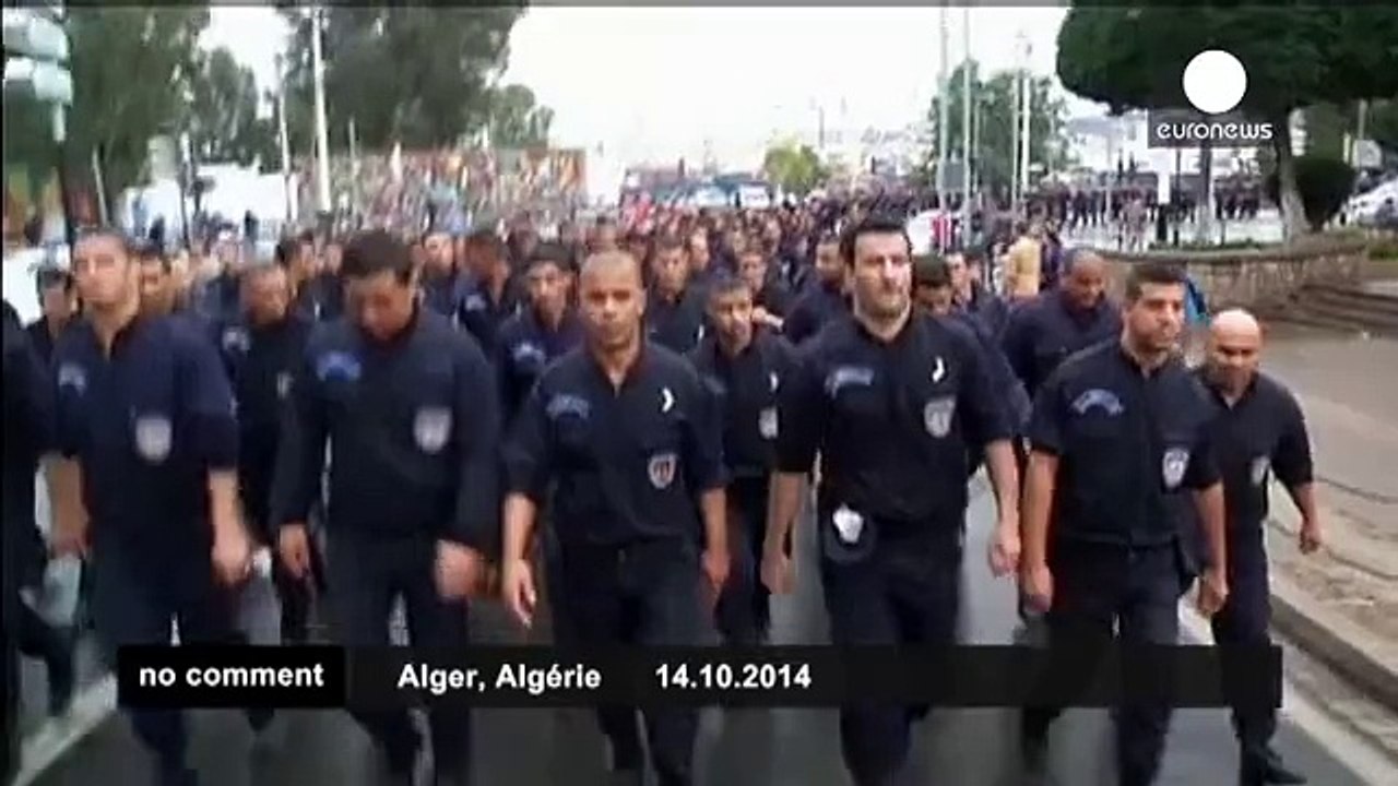 Algerian police officers stage rare protest in capital - no comment