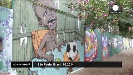 Brazilian graffiti artists protest against the World Cup - no comment