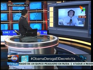 Hilvanan bandera venezolana gigante para rechazar decreto de EE.UU.