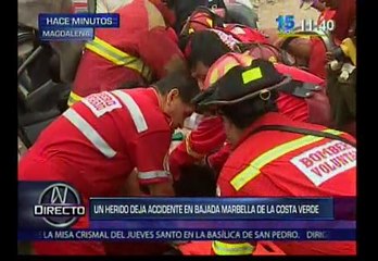 Costa Verde: conductor quedó herido tras chocar contra muros