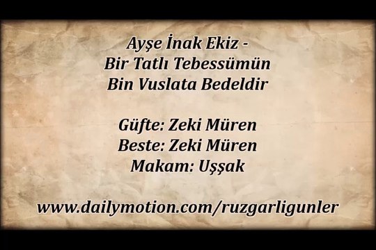 Ayşe İnak Ekiz-Bir Tatlı Tebessümün Bin Vuslata Bedeldir
