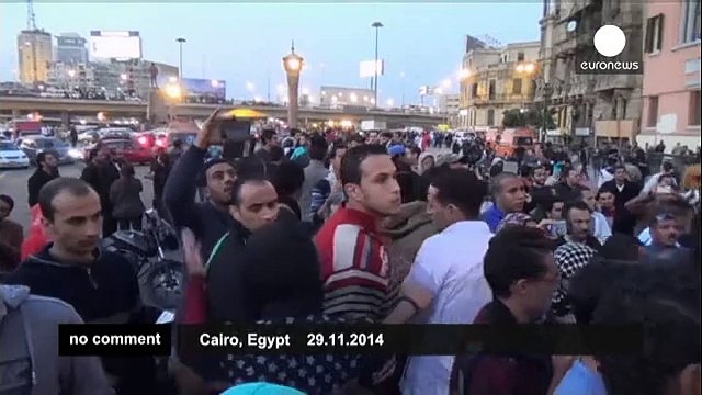 Egypt - police use water cannon against anti-Mubarak verdict protesters - no comment
