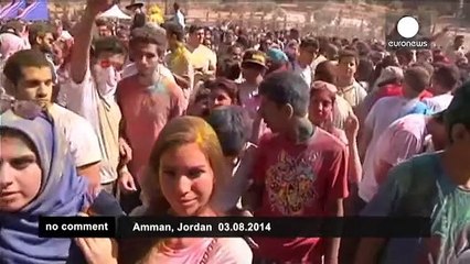 Jordan enjoy first ever colour festival - no comment
