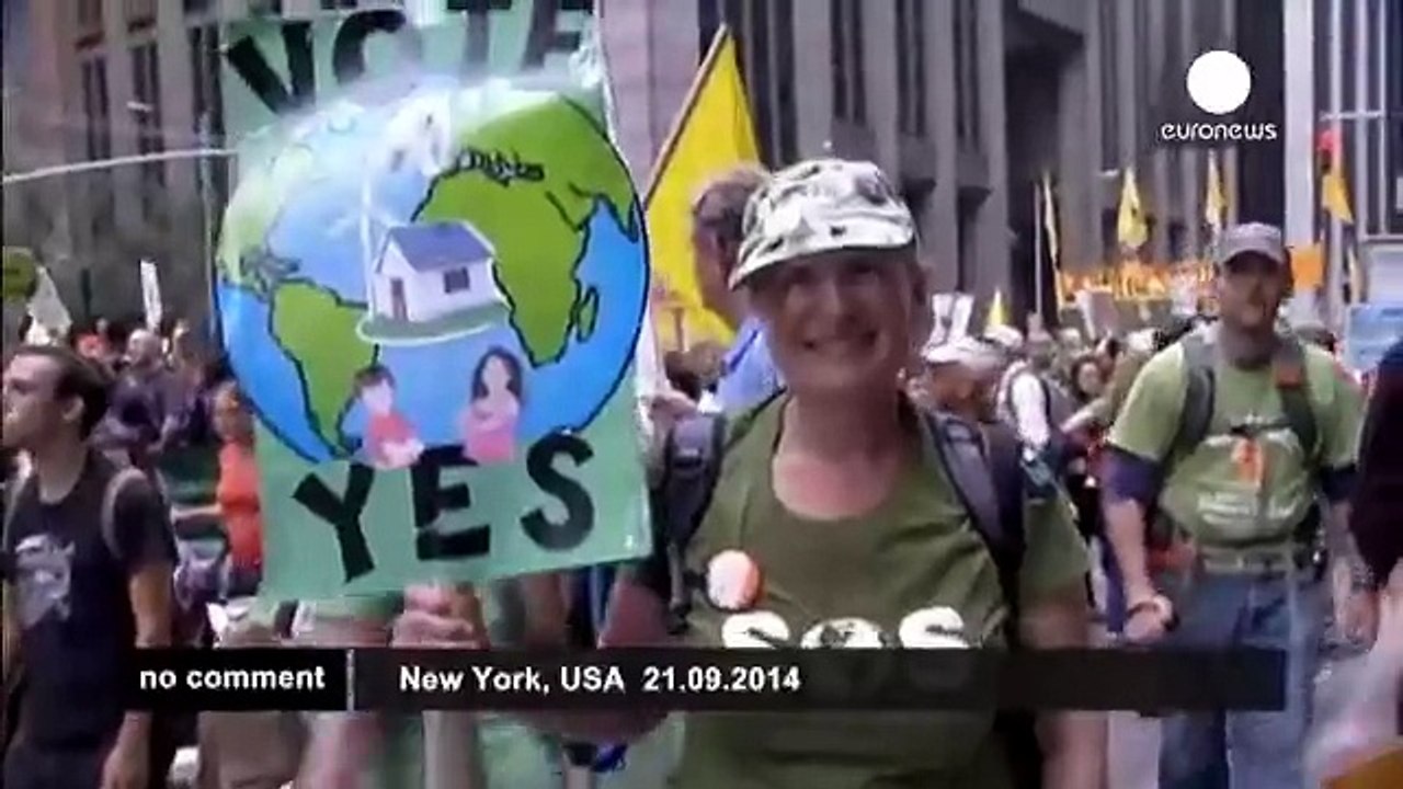 New York - Massive demonstration on climate cha...