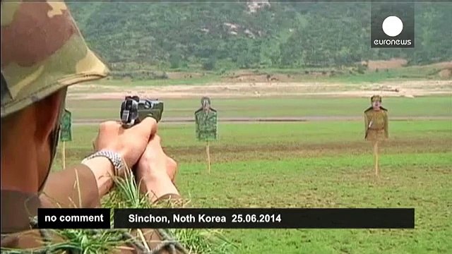 North Korean soldiers conduct firing drills at US soldiers - no comment